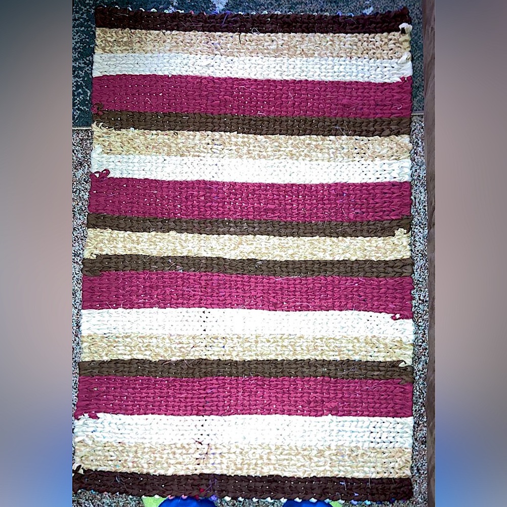 Handmade “rag rugs”, all different colors, all rugs are 2ft x 3ft
